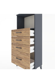 Hyperion Dolap Tek Raflı 4 Çekmeceli 60x44x134 - S50M008V6B