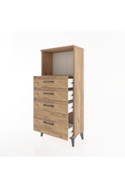 Hyperion Dolap Tek Raflı 4 Çekmeceli 60x44x134 - S50M008V9B