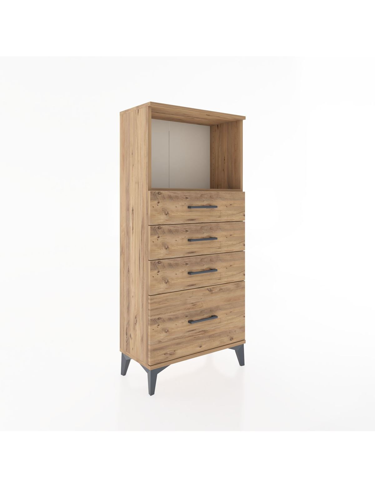 Hyperion Dolap Tek Raflı 4 Çekmeceli 60x44x134 - S50M008V9B