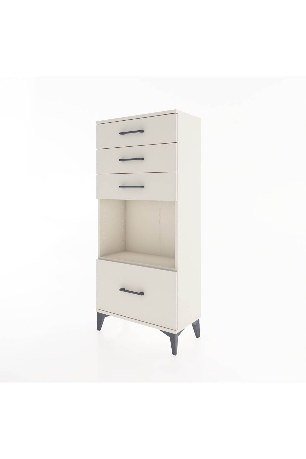 Hyperion Dolap Tek Raflı 4 Çekmeceli 60x44x134 - S50M009V1B