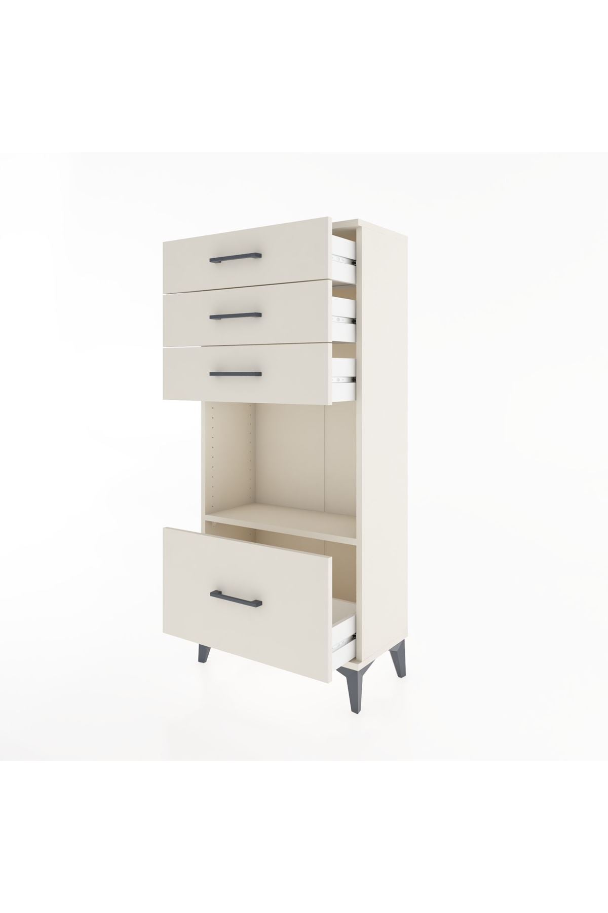 Hyperion Dolap Tek Raflı 4 Çekmeceli 60x44x134 - S50M009V1B