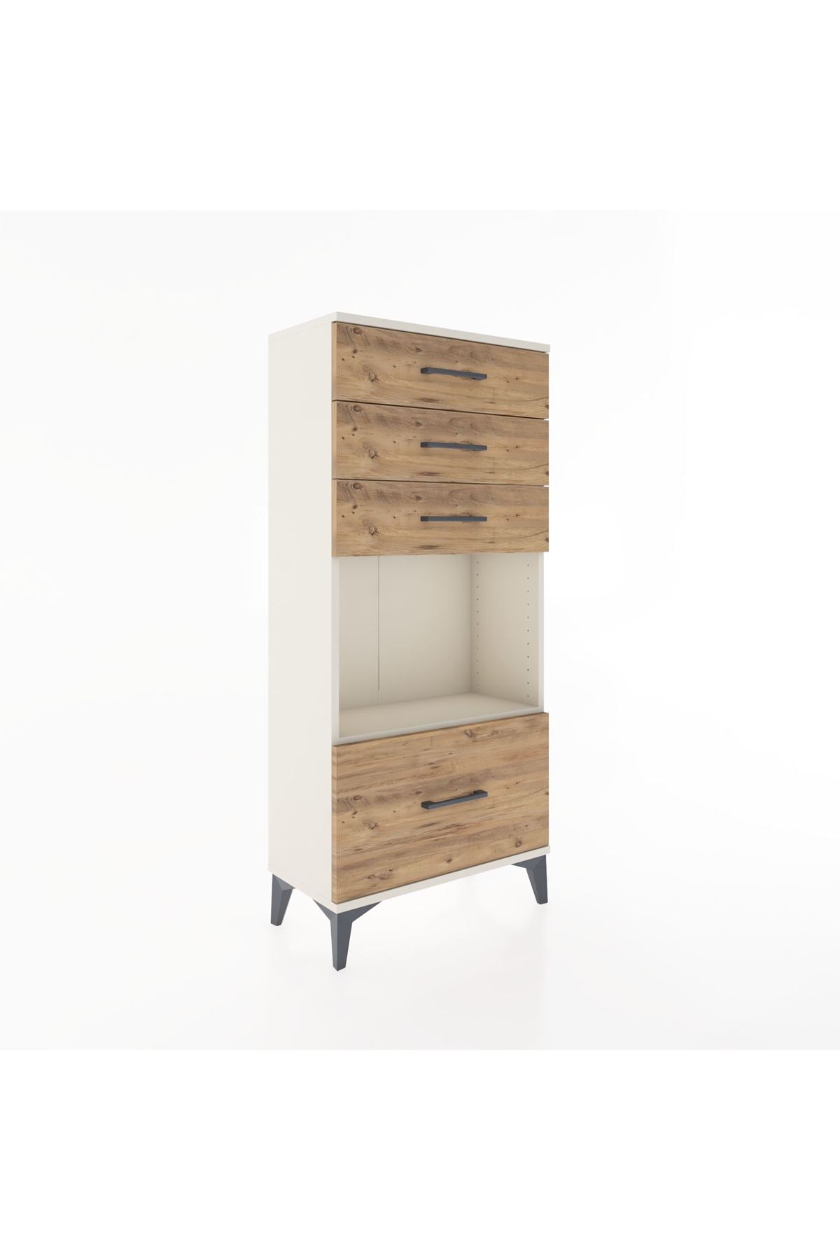 Hyperion Dolap Tek Raflı 4 Çekmeceli 60x44x134 - S50M009V3B
