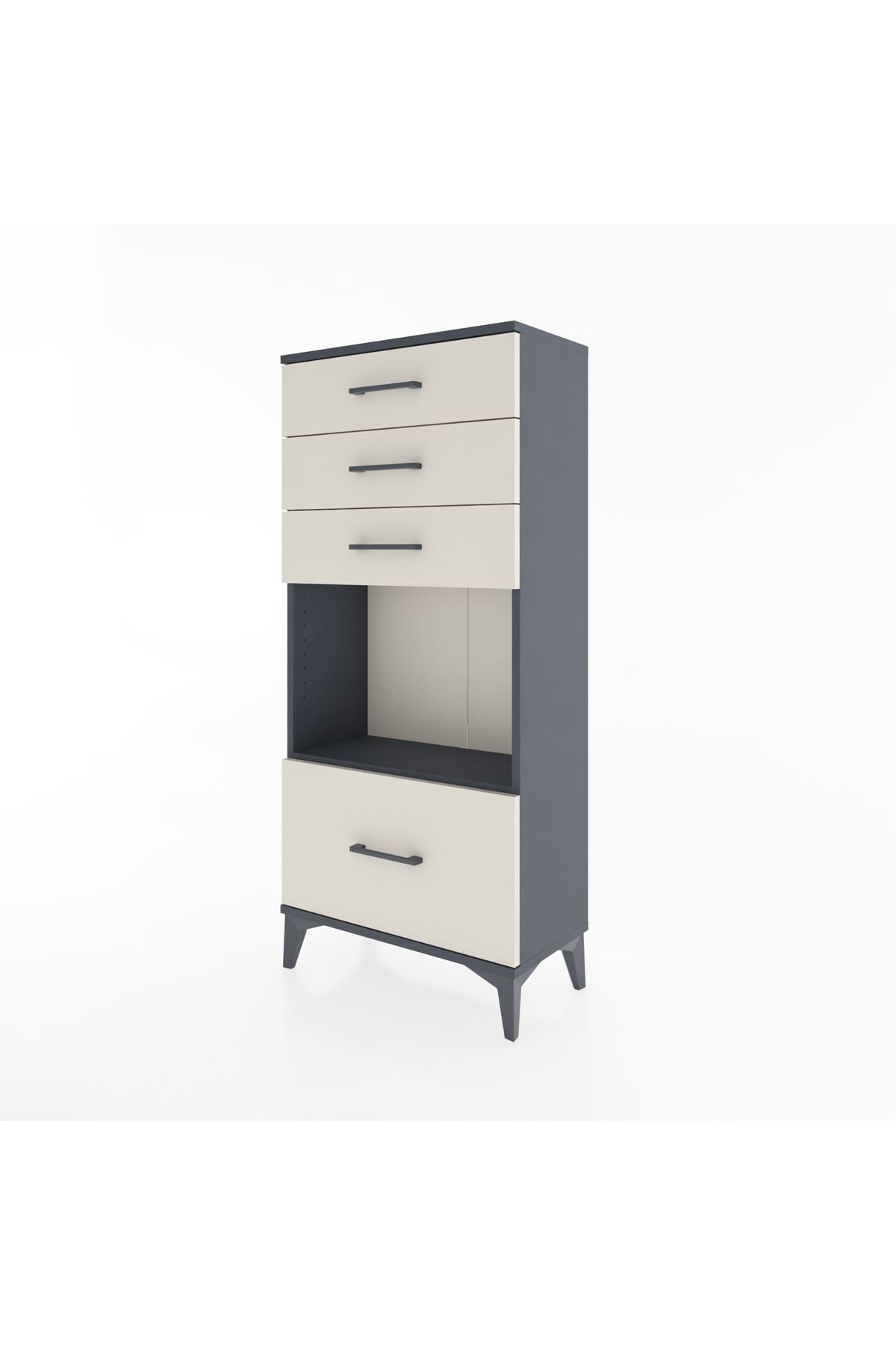 Hyperion Dolap Tek Raflı 4 Çekmeceli 60x44x134 - S50M009V4B