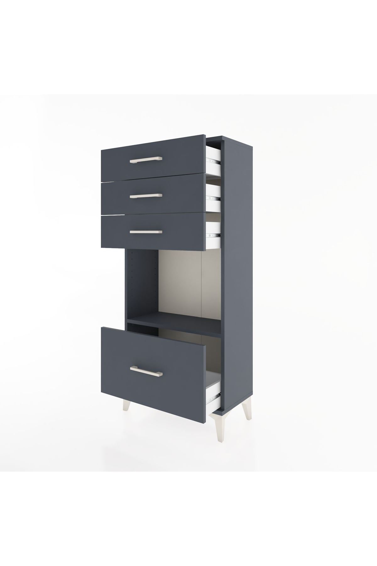 Hyperion Dolap Tek Raflı 4 Çekmeceli 60x44x134 - S50M009V5B