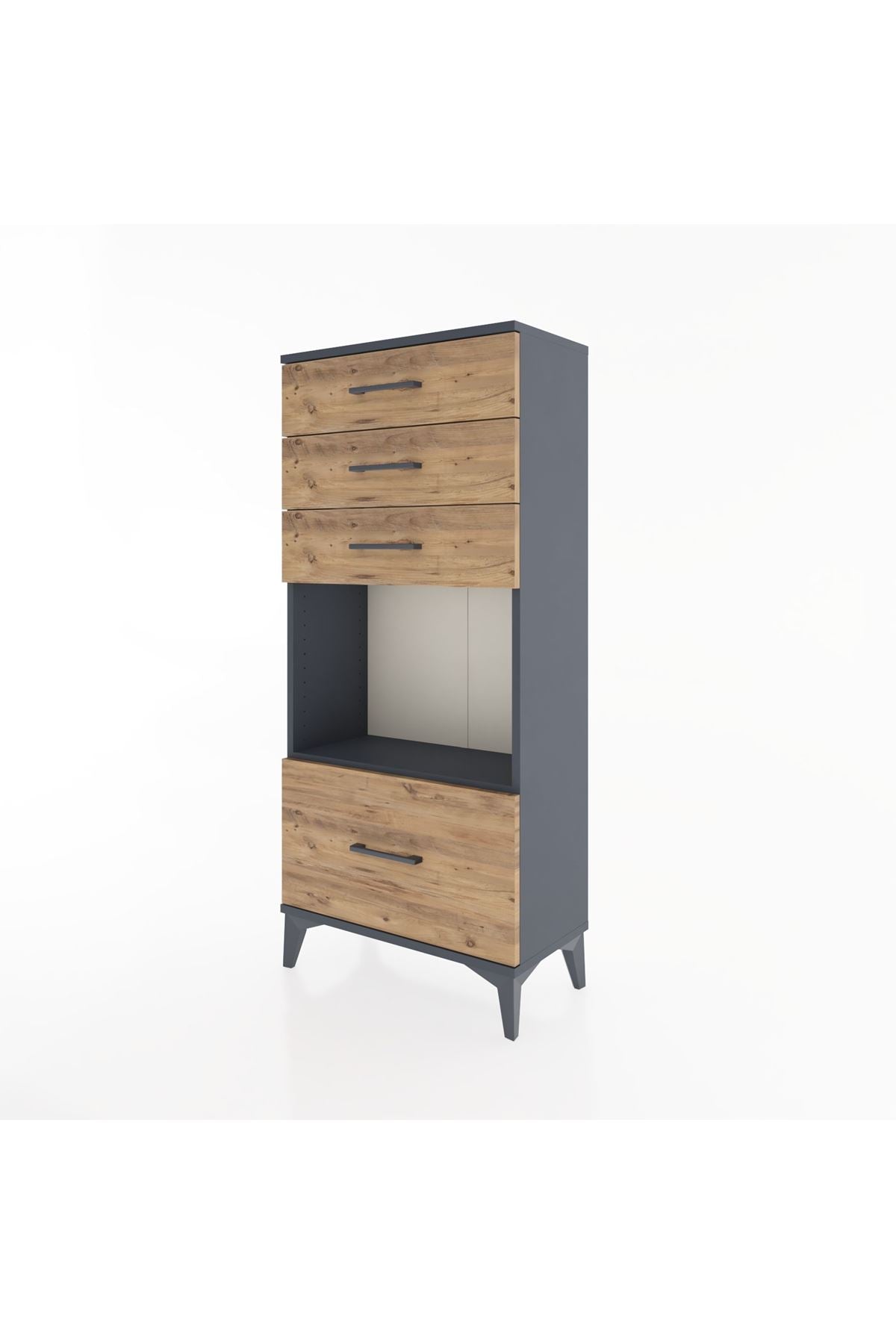 Hyperion Dolap Tek Raflı 4 Çekmeceli 60x44x134 - S50M009V6B