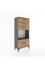Hyperion Dolap Tek Raflı 4 Çekmeceli 60x44x134 - S50M009V6B