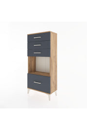 Hyperion Dolap Tek Raflı 4 Çekmeceli 60x44x134 - S50M009V8B