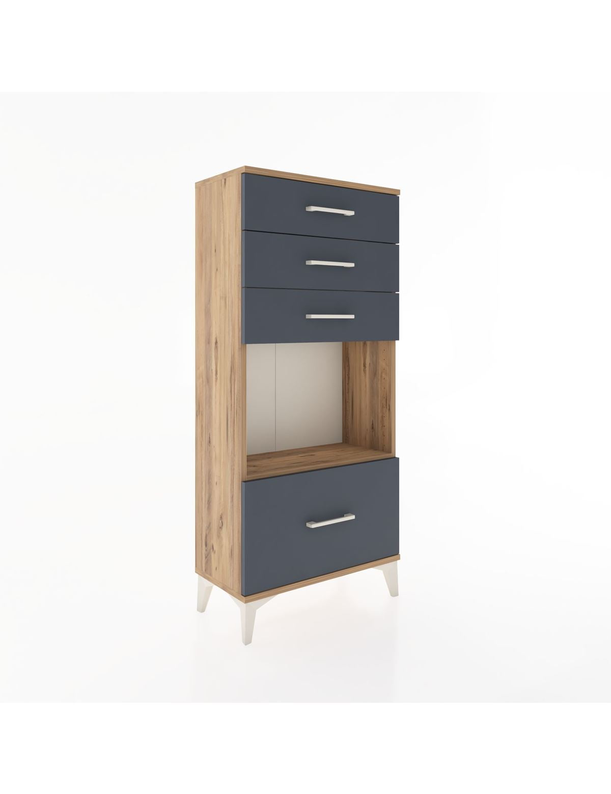 Hyperion Dolap Tek Raflı 4 Çekmeceli 60x44x134 - S50M009V8B