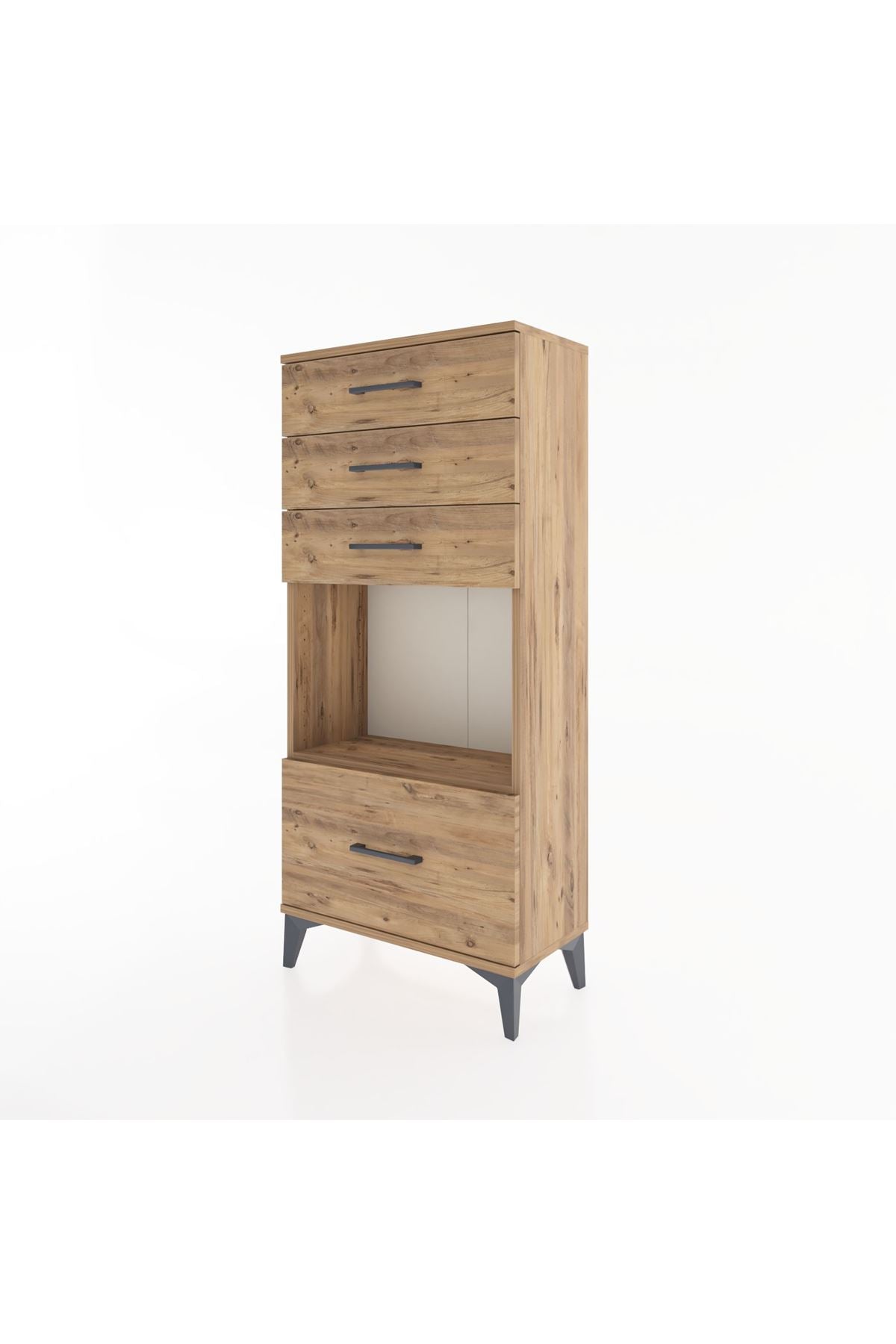 Hyperion Dolap Tek Raflı 4 Çekmeceli 60x44x134 - S50M009V9B