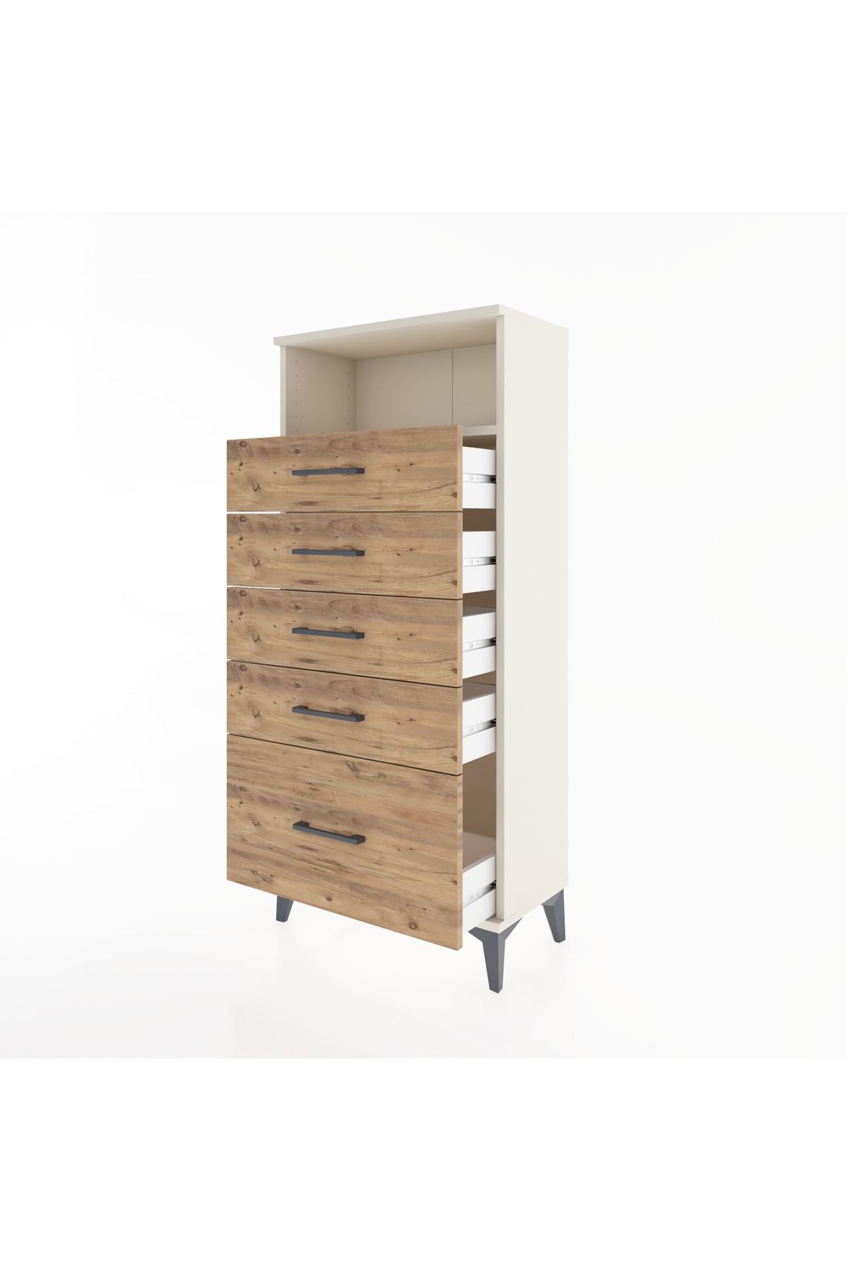 Hyperion Dolap Tek Raflı 5 Çekmeceli 60x44x134 - S50M010V3B