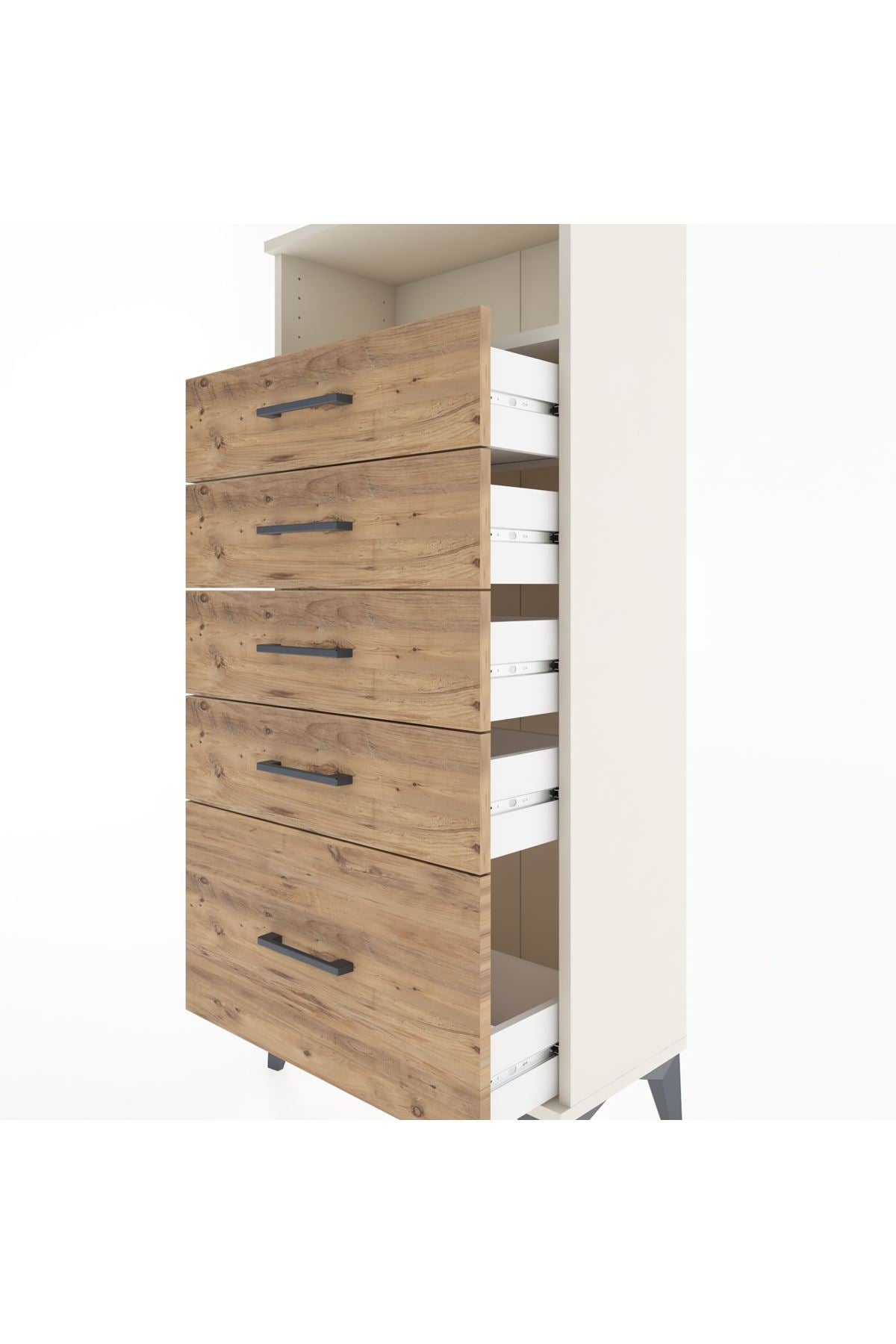 Hyperion Dolap Tek Raflı 5 Çekmeceli 60x44x134 - S50M010V3B