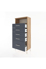 Hyperion Dolap Tek Raflı 5 Çekmeceli 60x44x134 - S50M010V8B