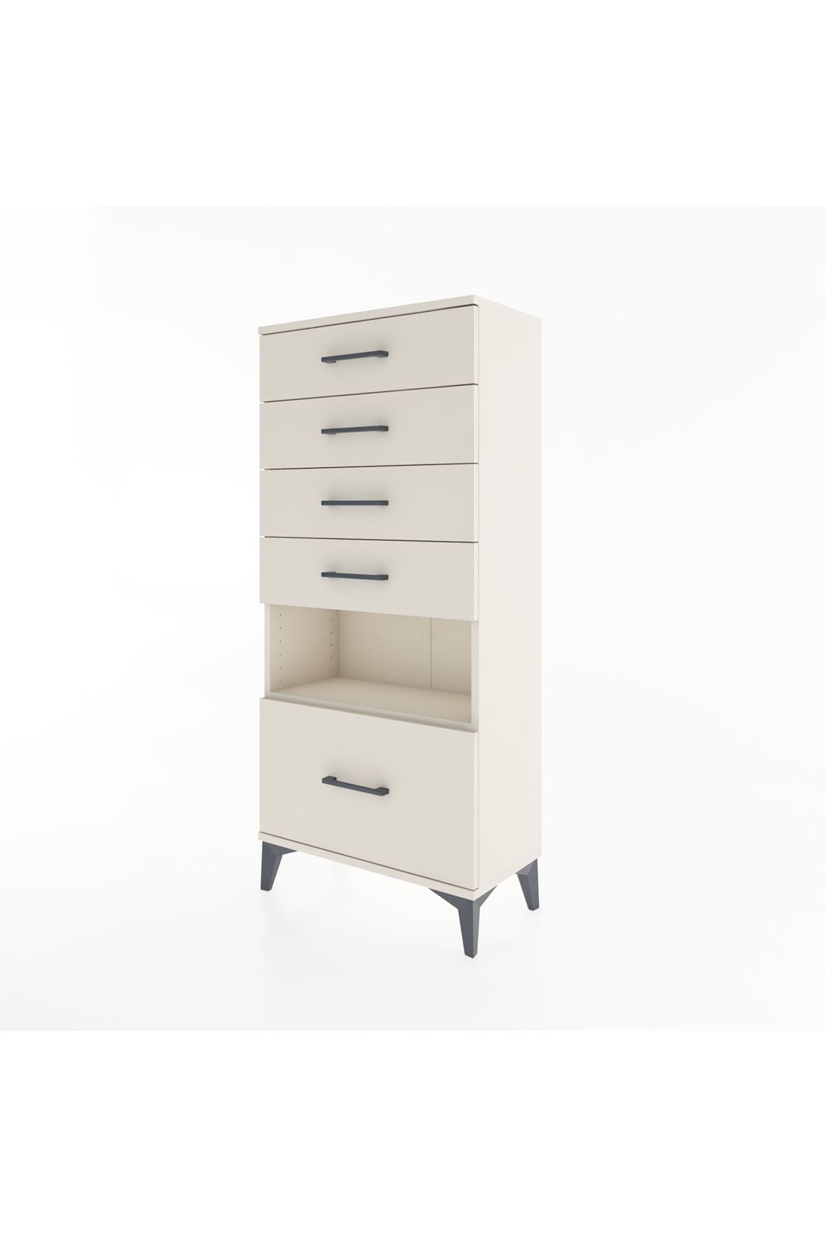 Hyperion Dolap Tek Raflı 5 Çekmeceli 60x44x134 - S50M011V1B