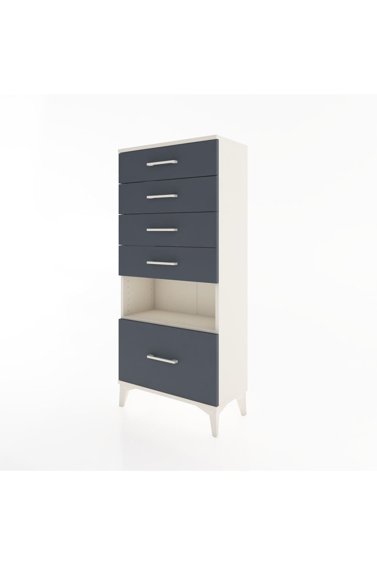 Hyperion Dolap Tek Raflı 5 Çekmeceli 60x44x134 - S50M011V2B