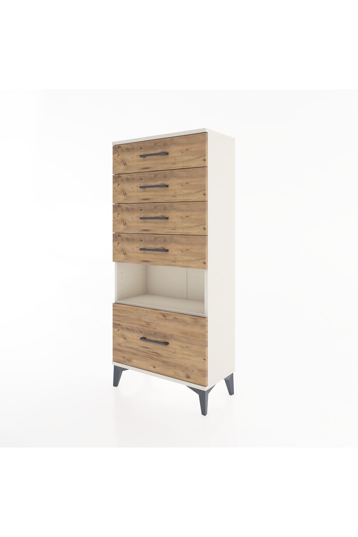 Hyperion Dolap Tek Raflı 5 Çekmeceli 60x44x134 - S50M011V3B