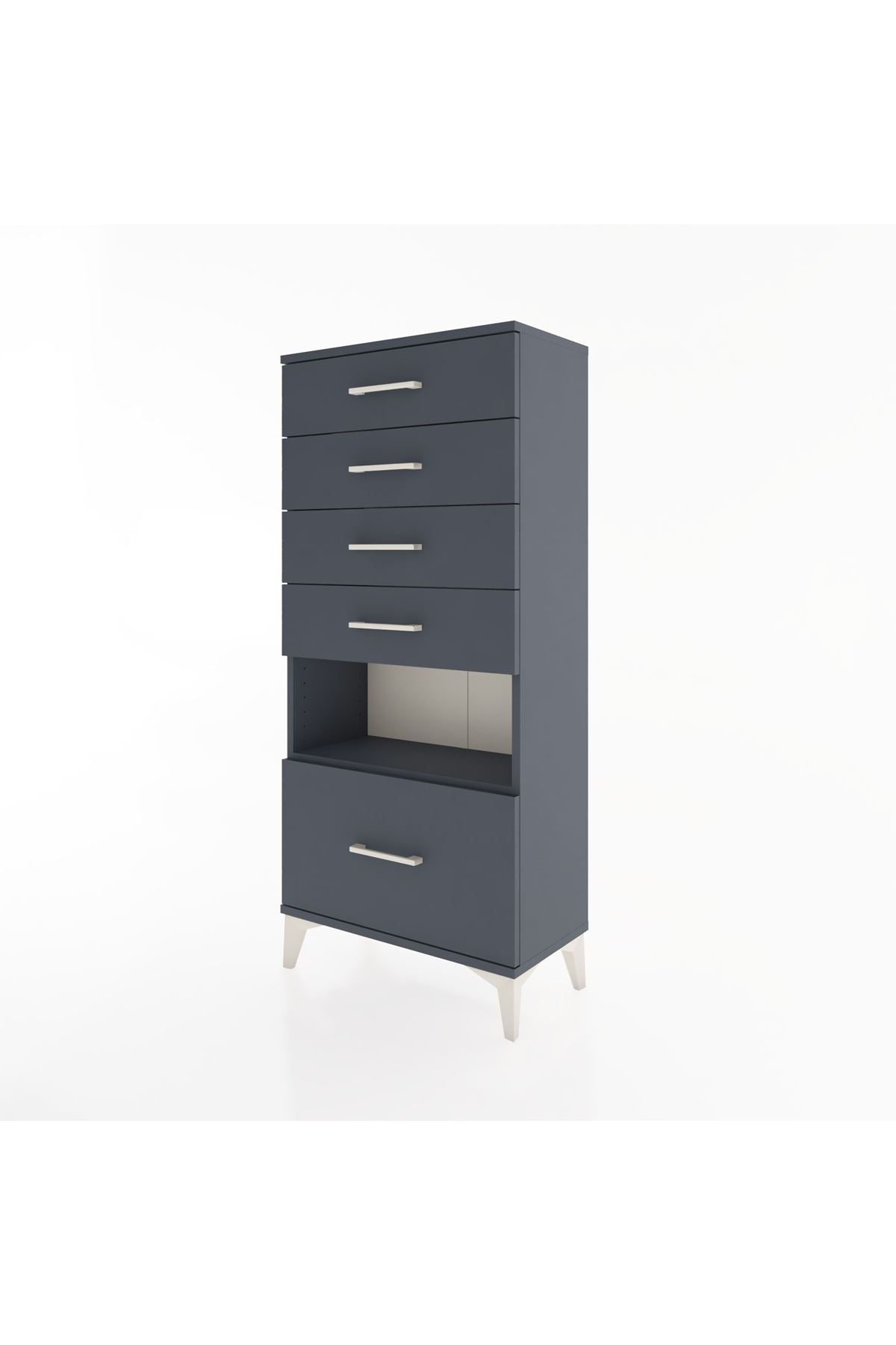 Hyperion Dolap Tek Raflı 5 Çekmeceli 60x44x134 - S50M011V5B