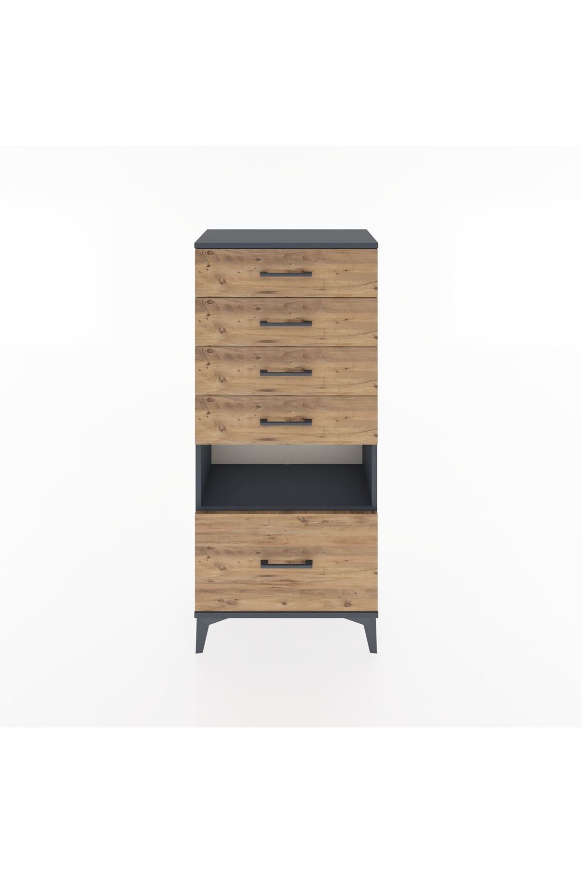 Hyperion Dolap Tek Raflı 5 Çekmeceli 60x44x134 - S50M011V6B