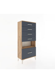 Hyperion Dolap Tek Raflı 5 Çekmeceli 60x44x134 - S50M011V8B
