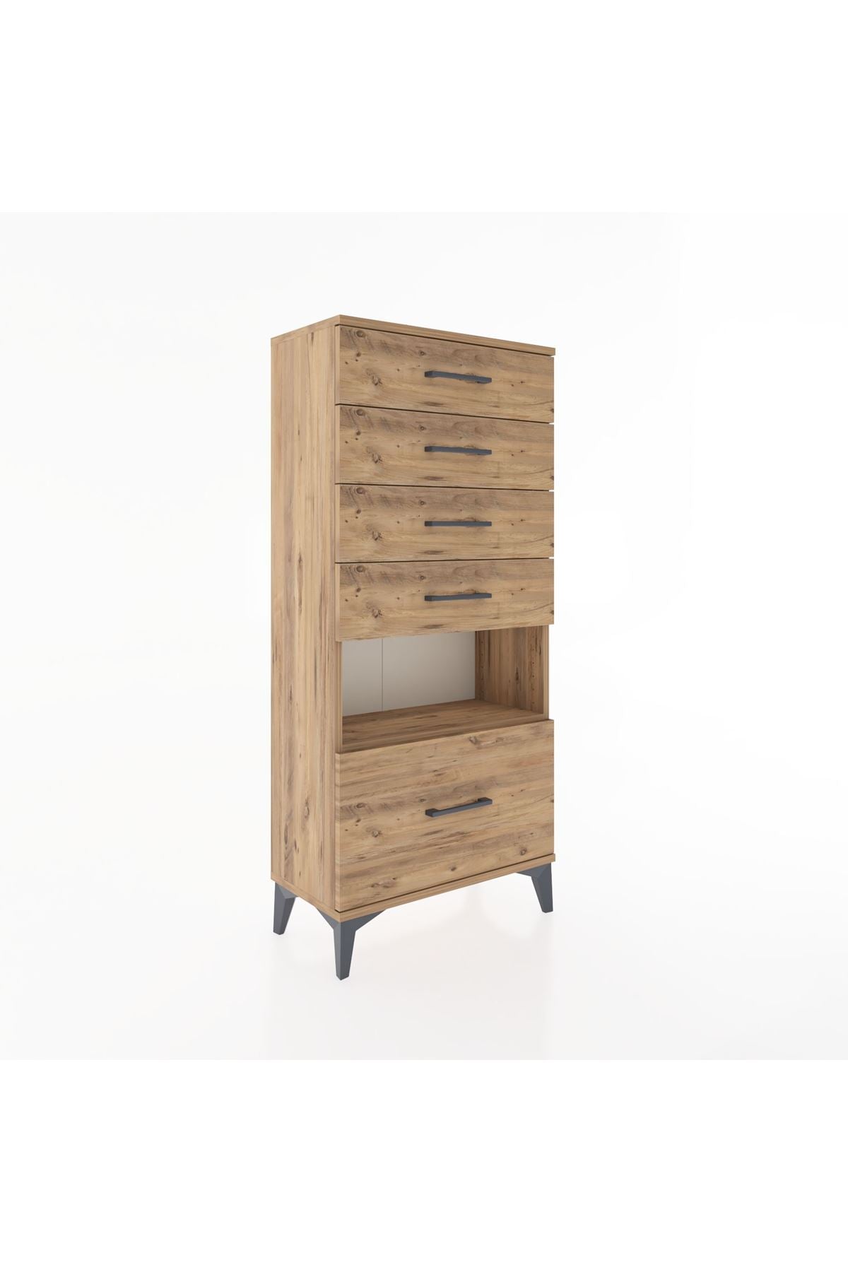 Hyperion Dolap Tek Raflı 5 Çekmeceli 60x44x134 - S50M011V9B