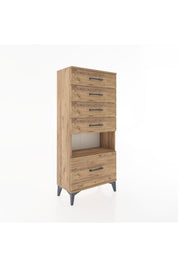 Hyperion Dolap Tek Raflı 5 Çekmeceli 60x44x134 - S50M011V9B