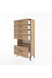 Hyperion Dolap Tek Raflı 5 Çekmeceli 60x44x134 - S50M011V9B