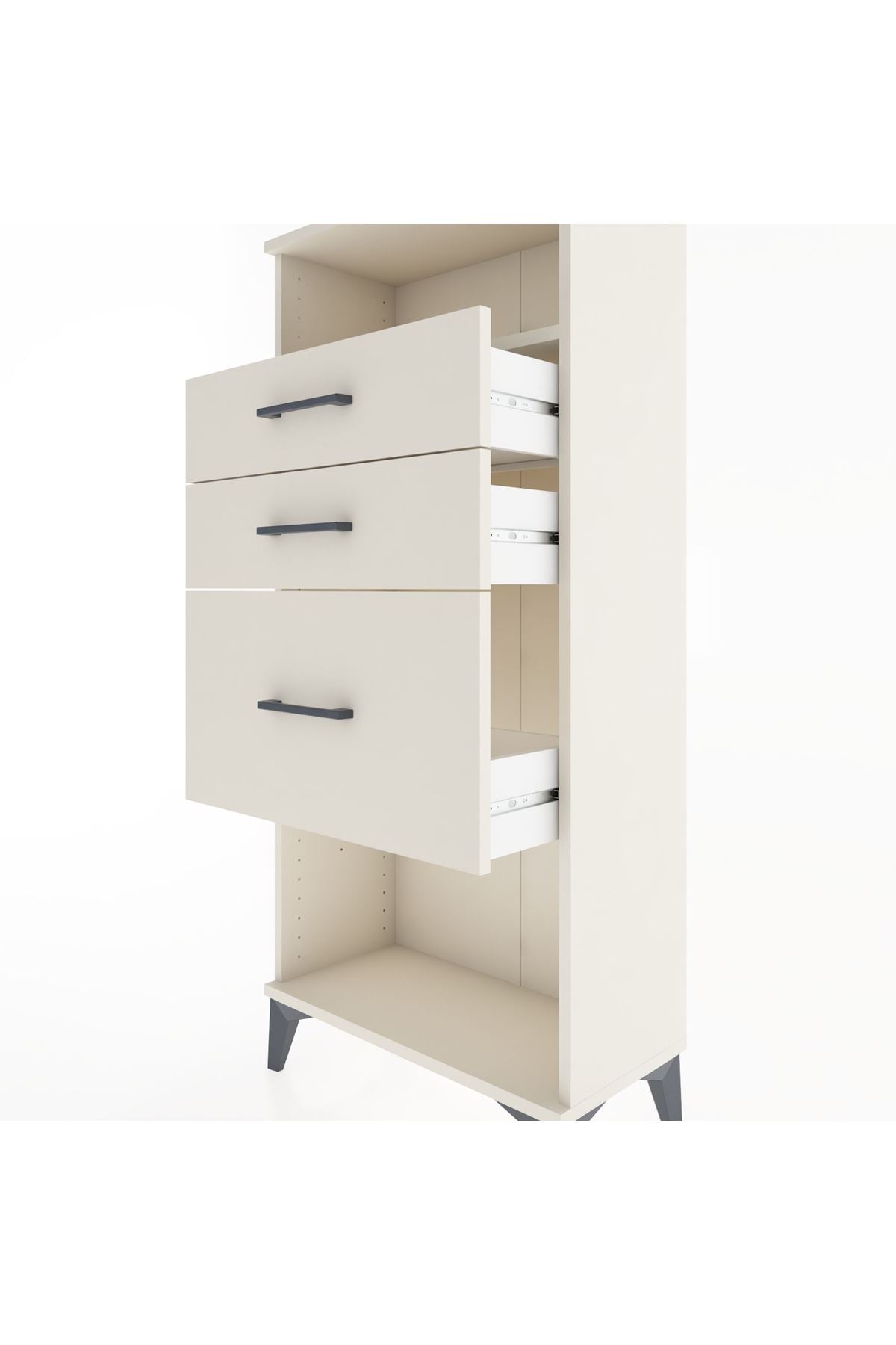 Hyperion Dolap Tek Raflı 3 Çekmeceli 60x44x134 - S50M014V1B