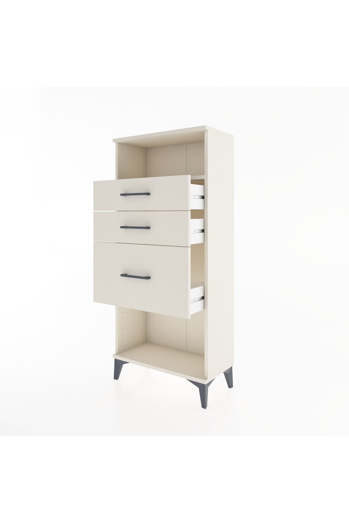 Hyperion Dolap Tek Raflı 3 Çekmeceli 60x44x134 - S50M014V1B
