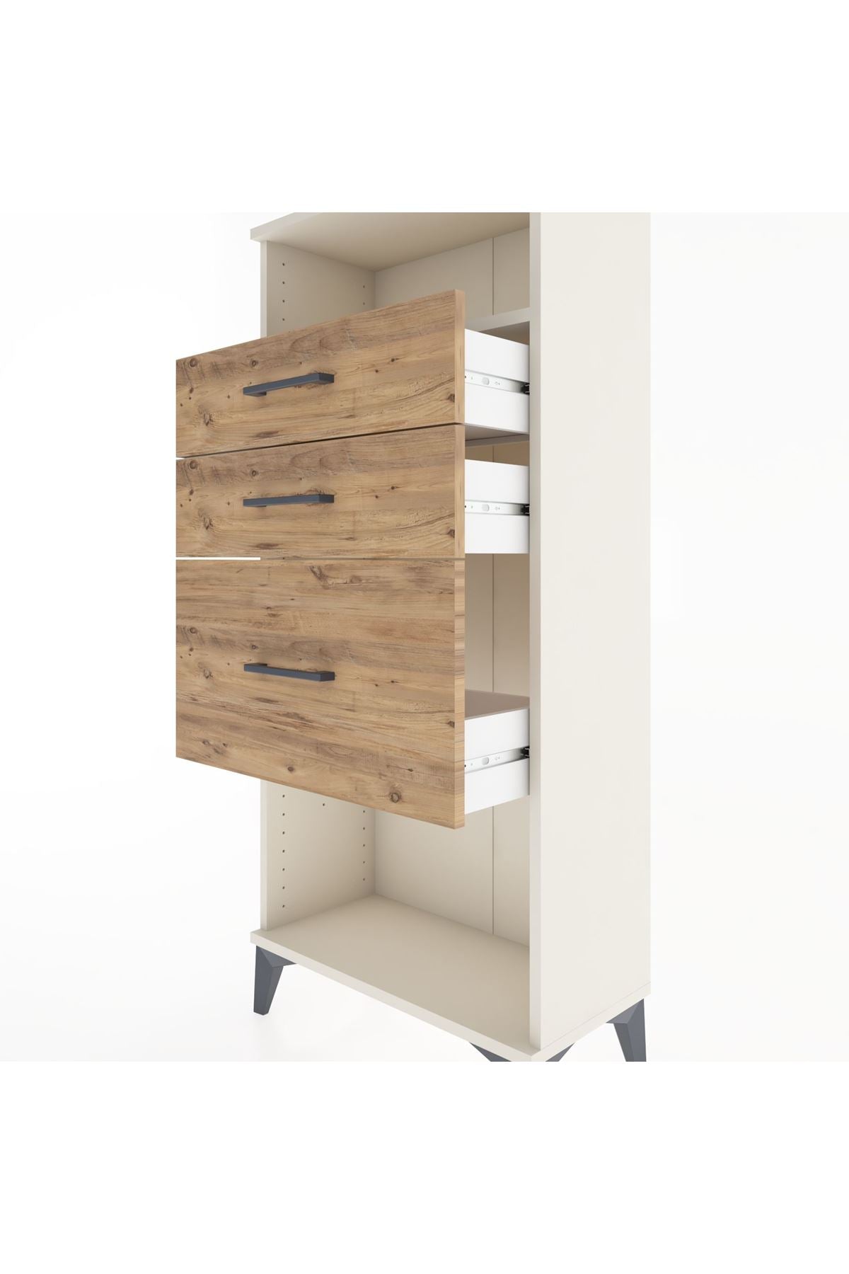 Hyperion Dolap Tek Raflı 3 Çekmeceli 60x44x134 - S50M014V3B