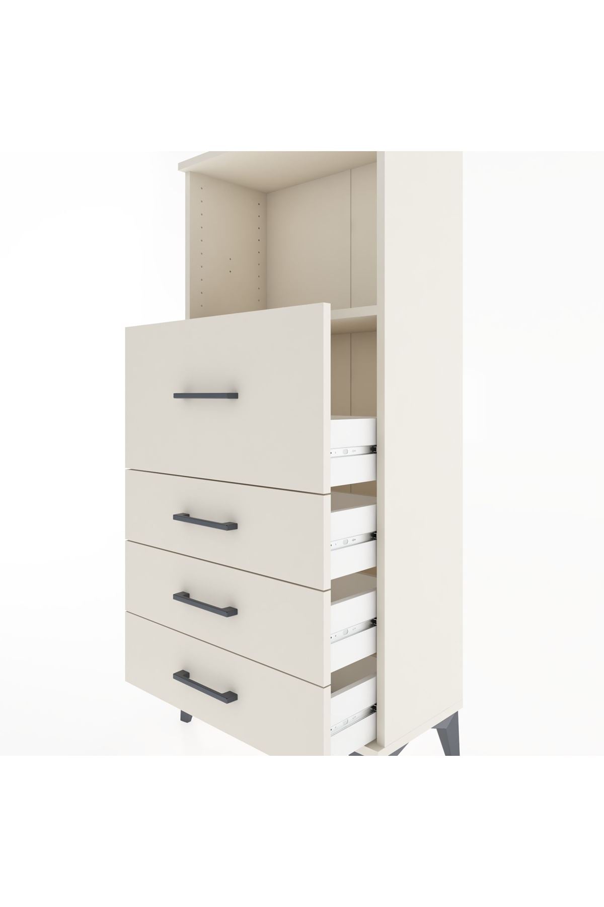 Hyperion Dolap Tek Raflı 4 Çekmeceli 60x44x134 - S50M015V1B