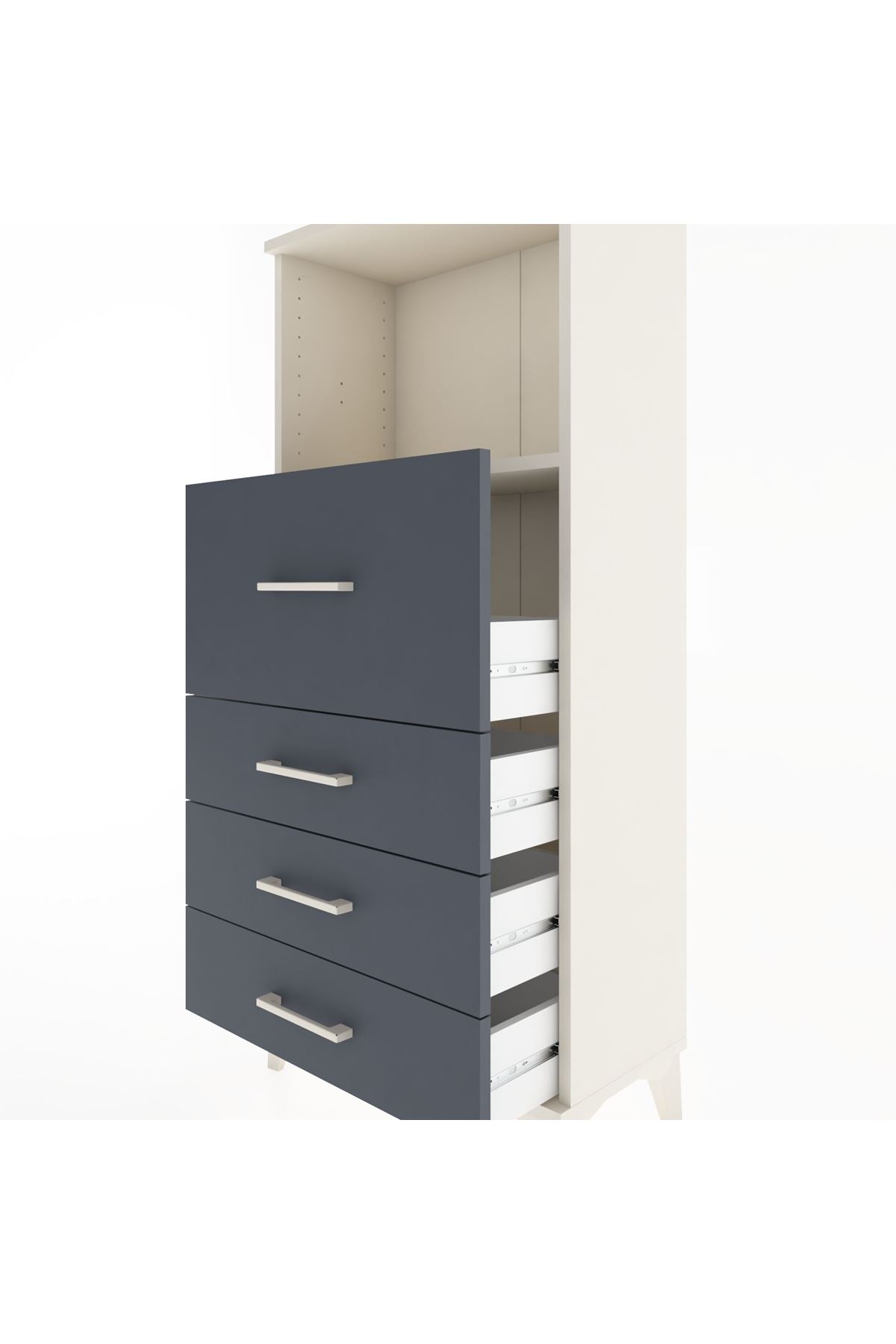 Hyperion Dolap Tek Raflı 4 Çekmeceli 60x44x134 - S50M015V2B
