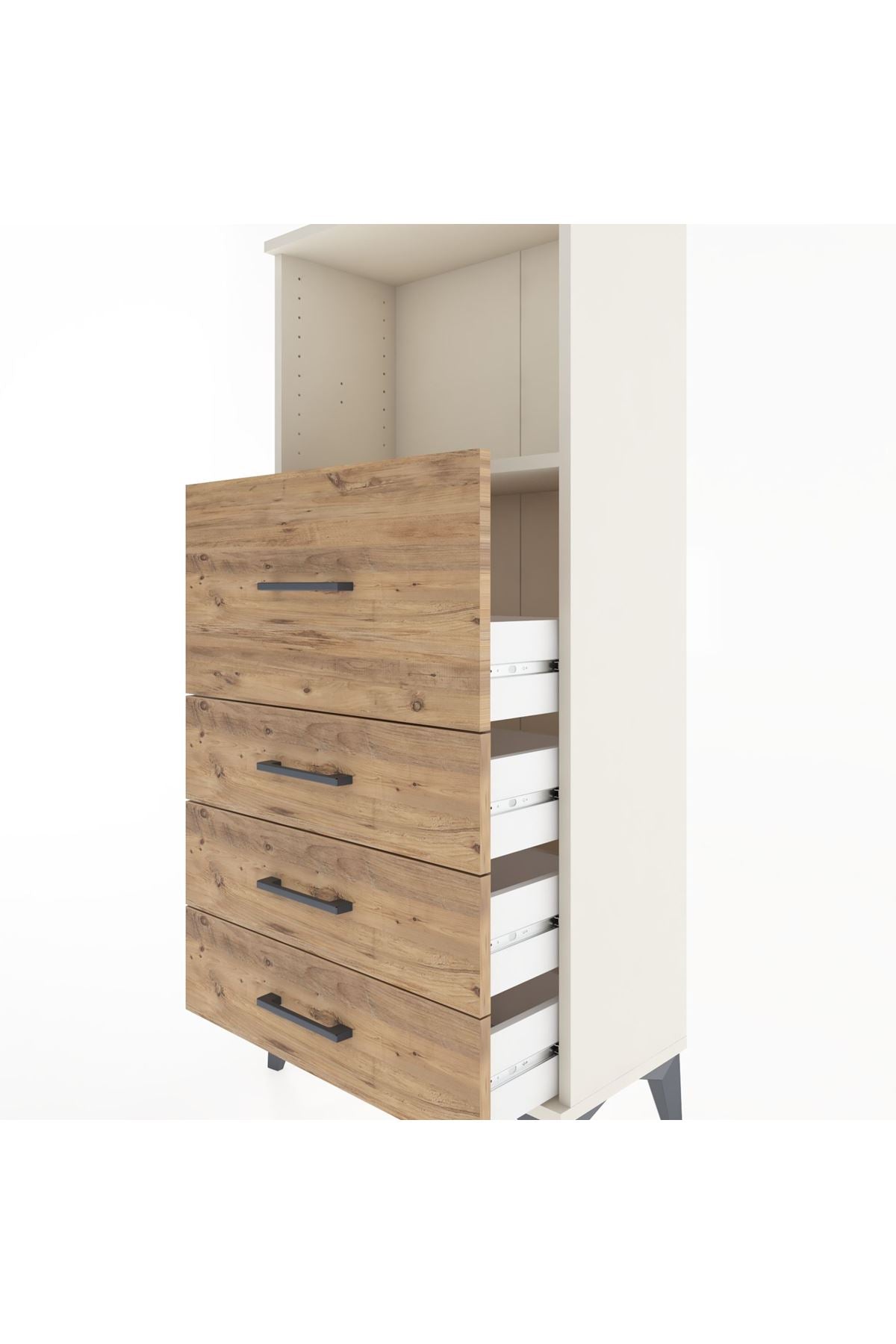 Hyperion Dolap Tek Raflı 4 Çekmeceli 60x44x134 - S50M015V3B