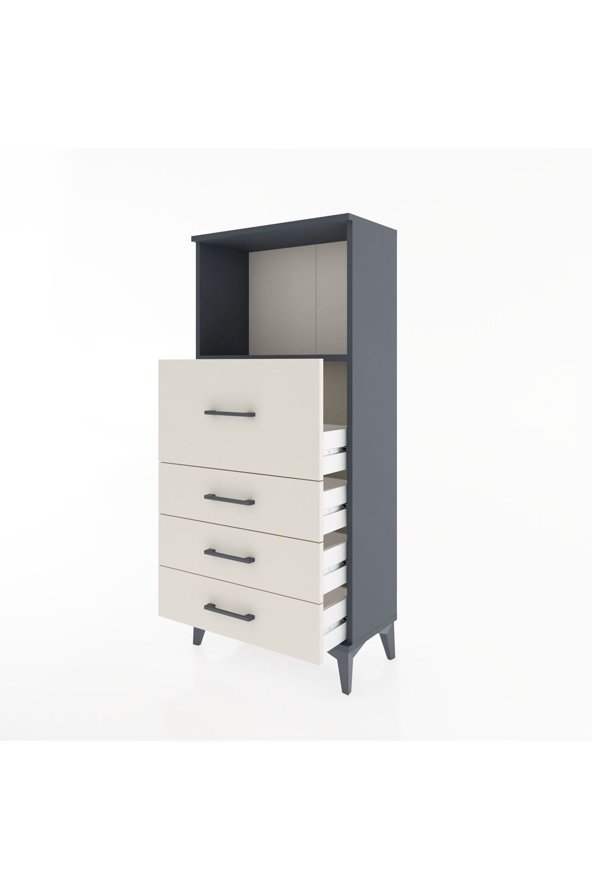 Hyperion Dolap Tek Raflı 4 Çekmeceli 60x44x134 - S50M015V4B