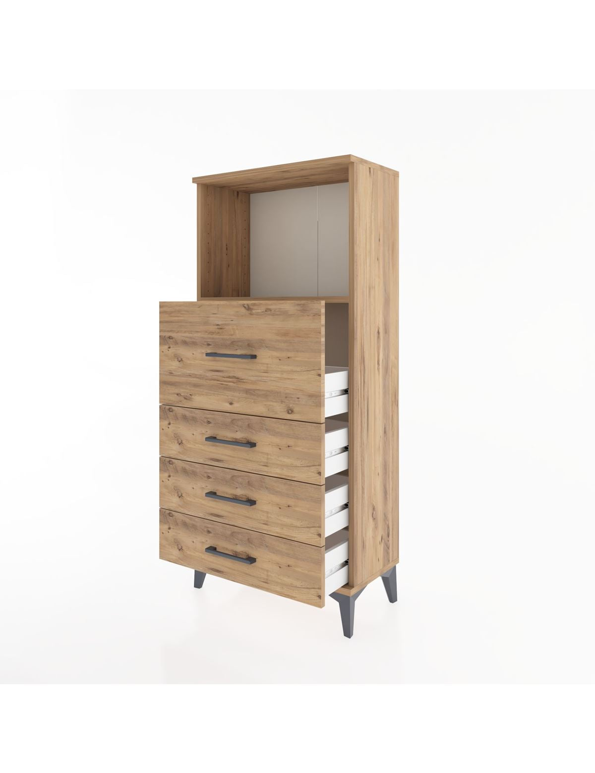 Hyperion Dolap Tek Raflı 4 Çekmeceli 60x44x134 - S50M015V9B