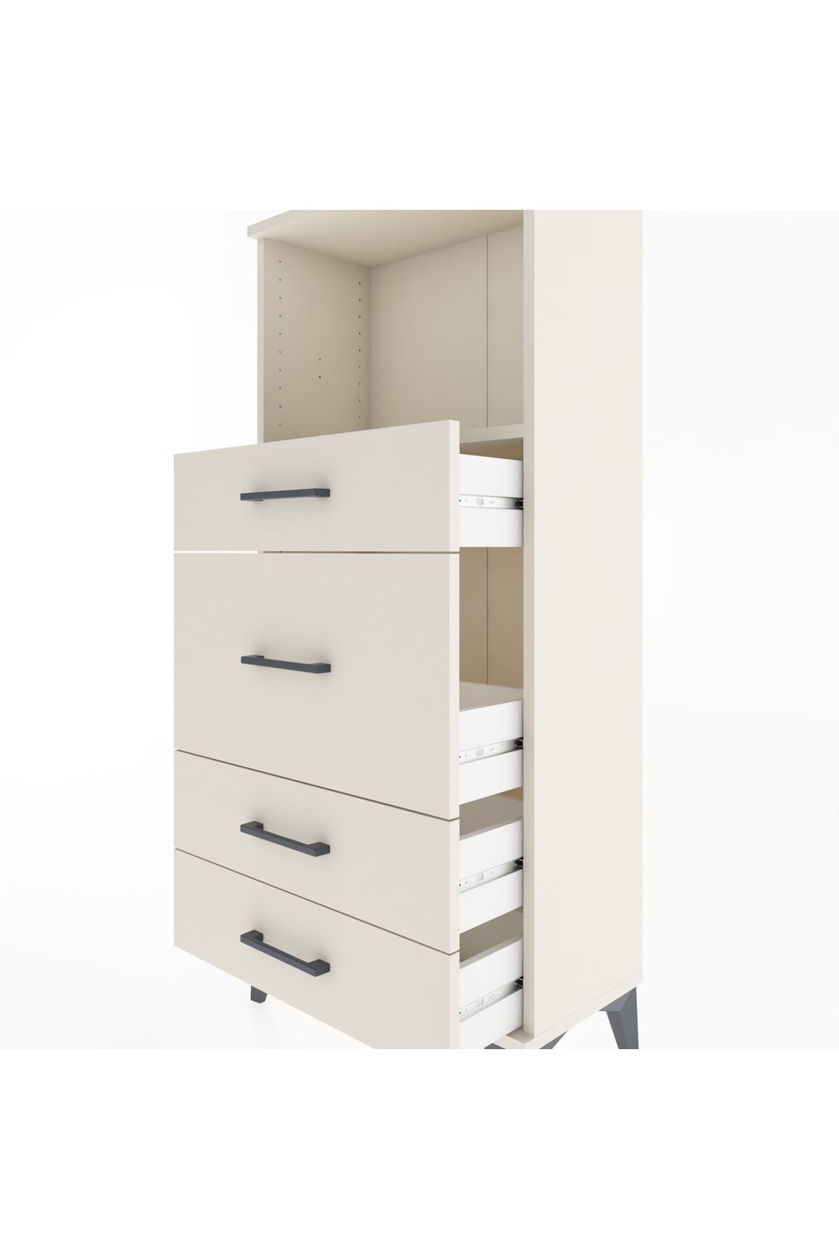 Hyperion Dolap Tek Raflı 4 Çekmeceli 60x44x134 - S50M016V1B