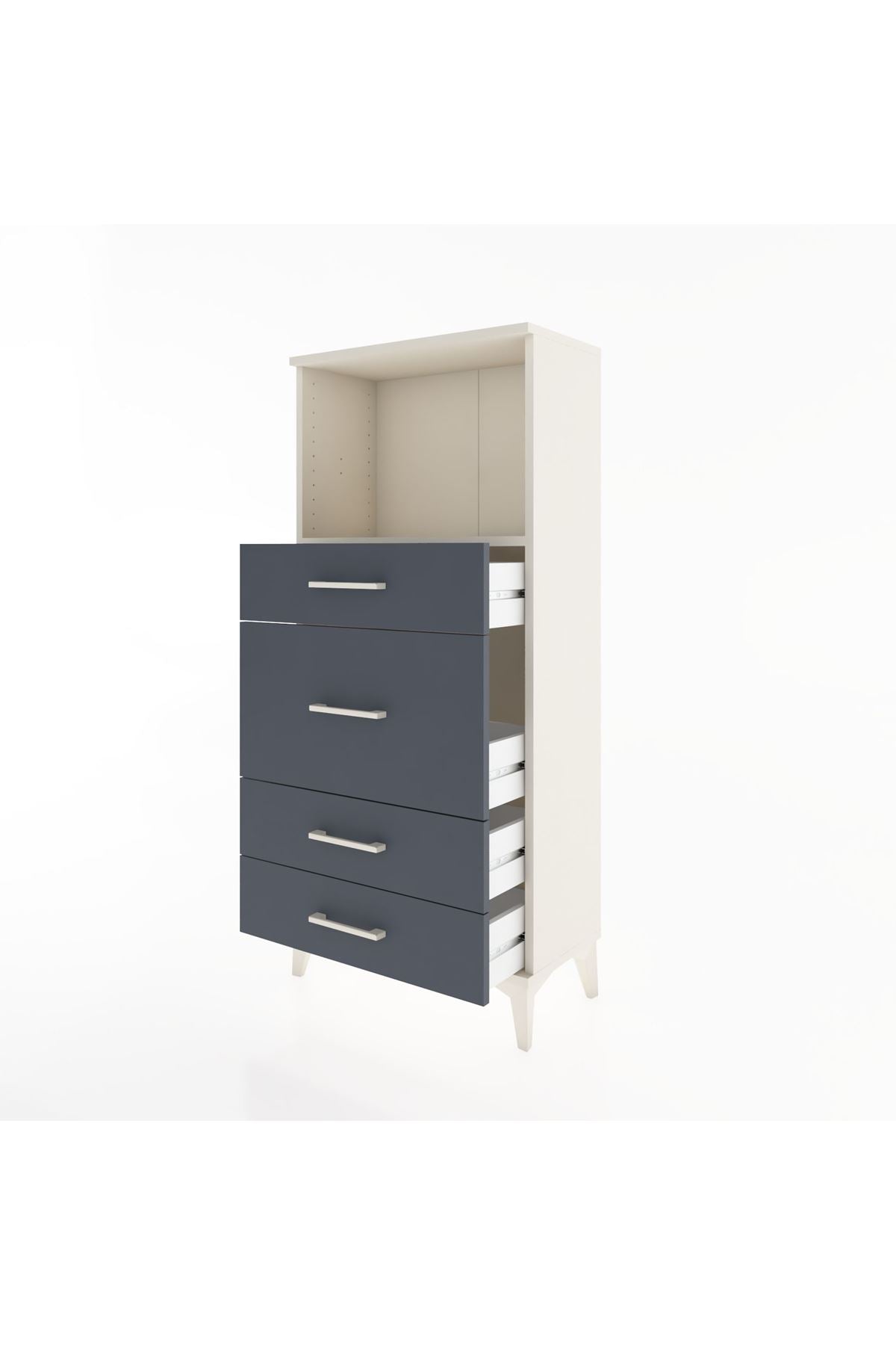 Hyperion Dolap Tek Raflı 4 Çekmeceli 60x44x134 - S50M016V2B