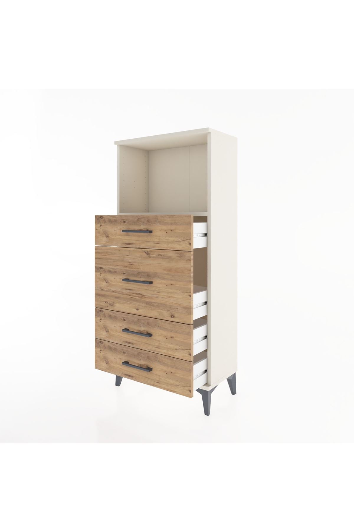 Hyperion Dolap Tek Raflı 4 Çekmeceli 60x44x134 - S50M016V3B