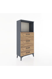 Hyperion Dolap Tek Raflı 4 Çekmeceli 60x44x134 - S50M016V6B