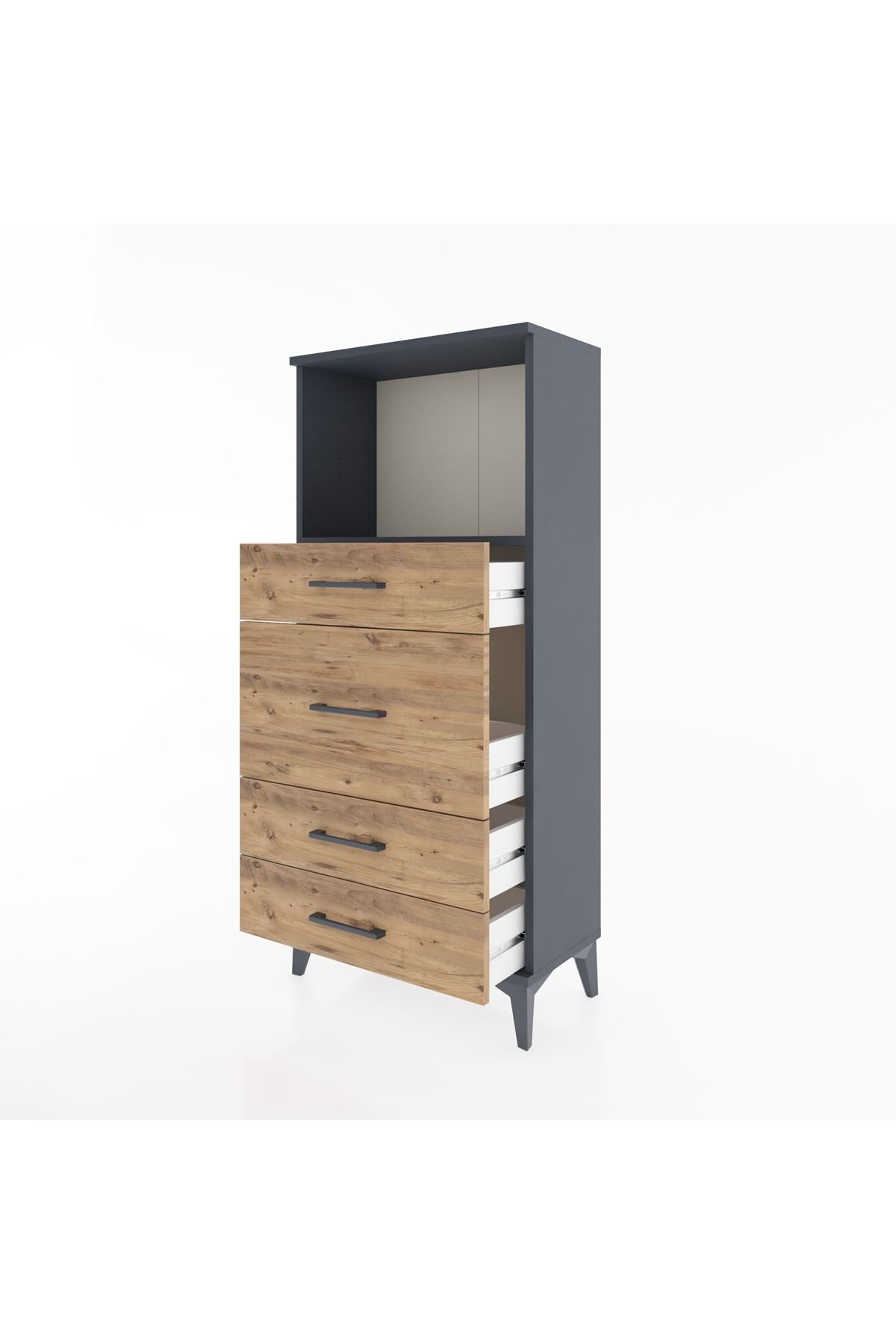 Hyperion Dolap Tek Raflı 4 Çekmeceli 60x44x134 - S50M016V6B