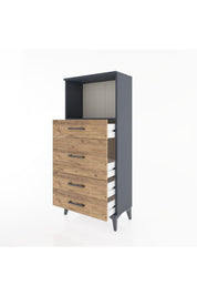 Hyperion Dolap Tek Raflı 4 Çekmeceli 60x44x134 - S50M016V6B