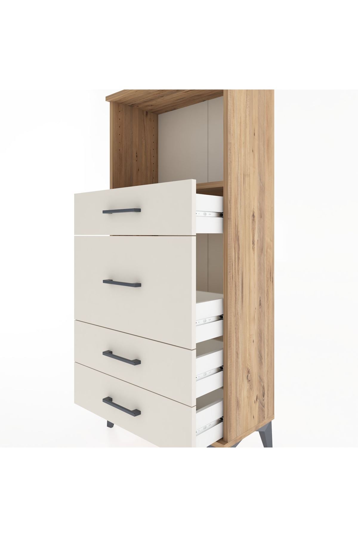 Hyperion Dolap Tek Raflı 4 Çekmeceli 60x44x134 - S50M016V7B