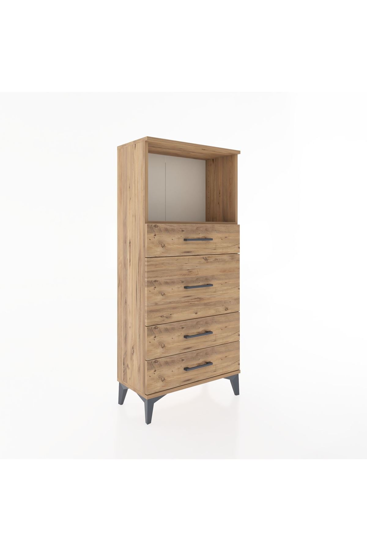 Hyperion Dolap Tek Raflı 4 Çekmeceli 60x44x134 - S50M016V9B