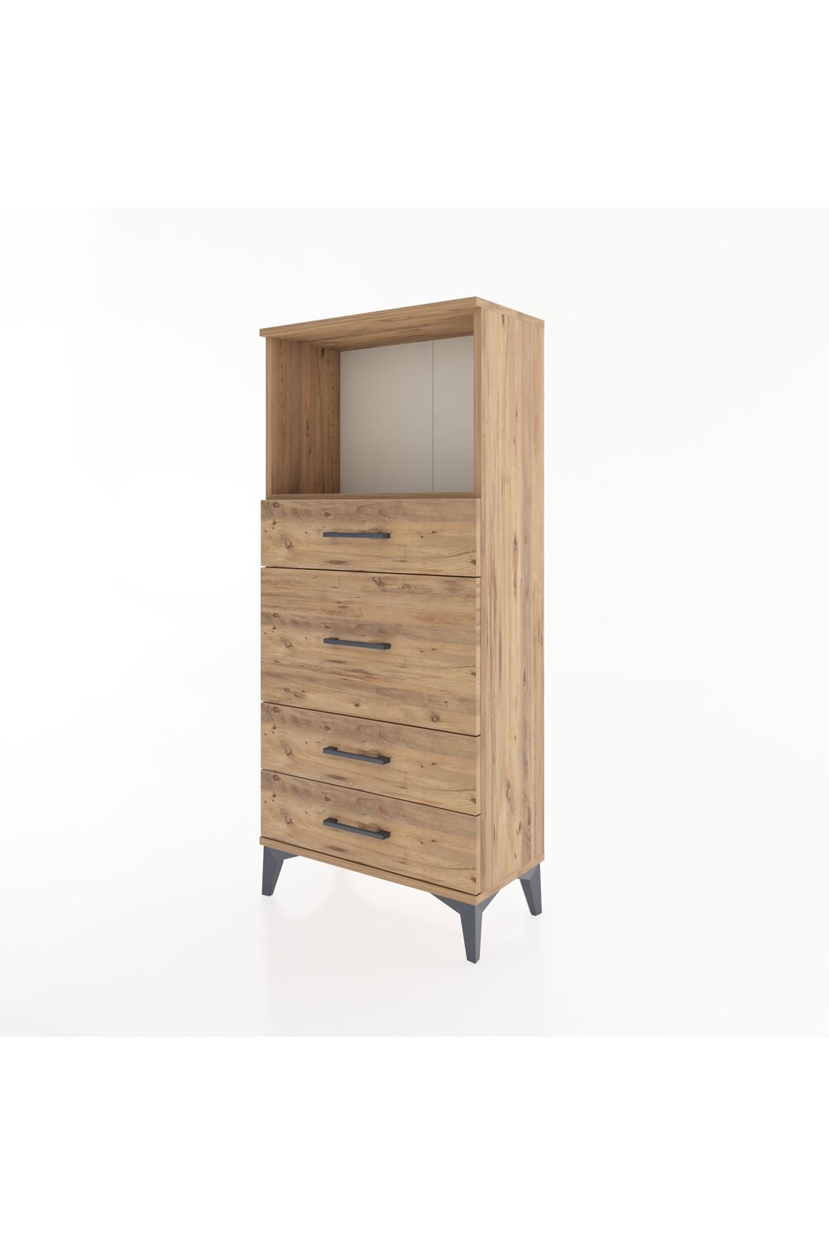Hyperion Dolap Tek Raflı 4 Çekmeceli 60x44x134 - S50M016V9B