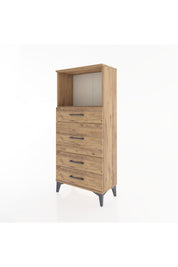 Hyperion Dolap Tek Raflı 4 Çekmeceli 60x44x134 - S50M016V9B