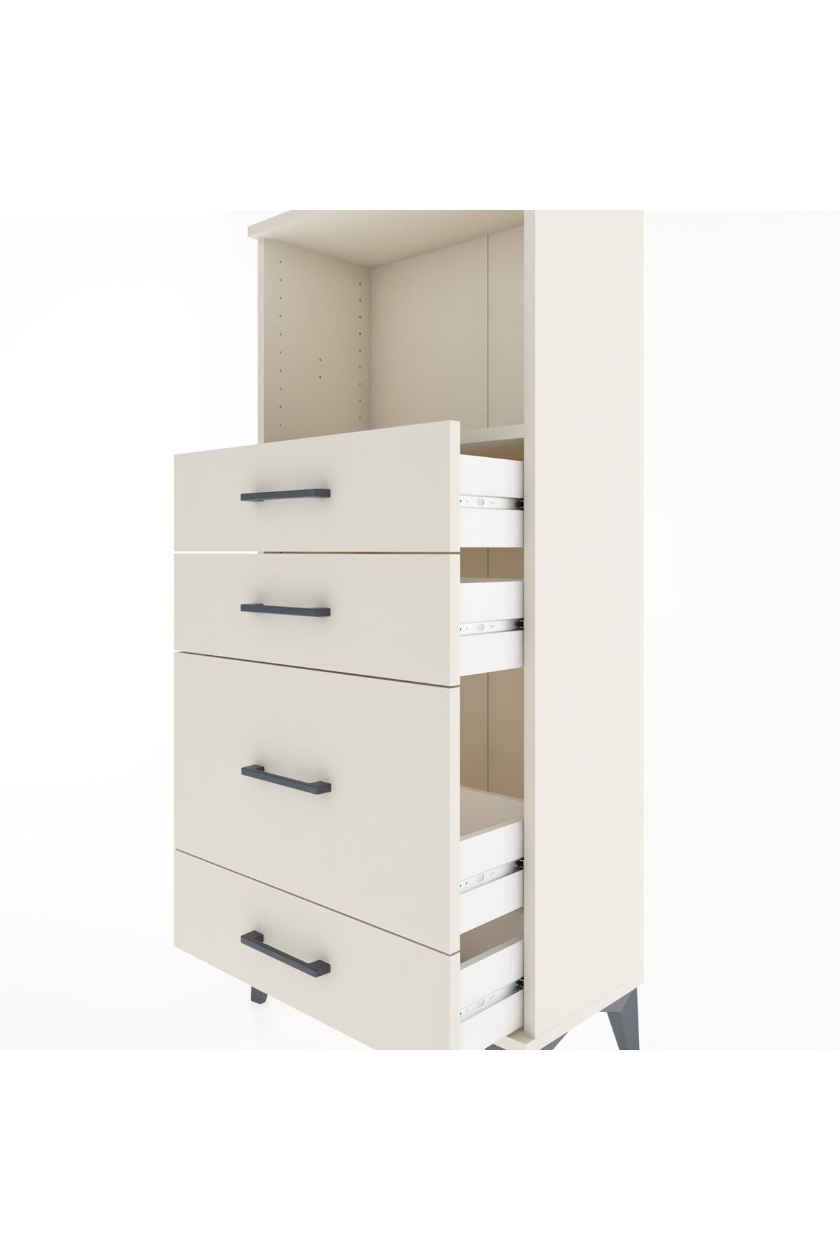 Hyperion Dolap Tek Raflı 4 Çekmeceli 60x44x134 - S50M017V1B