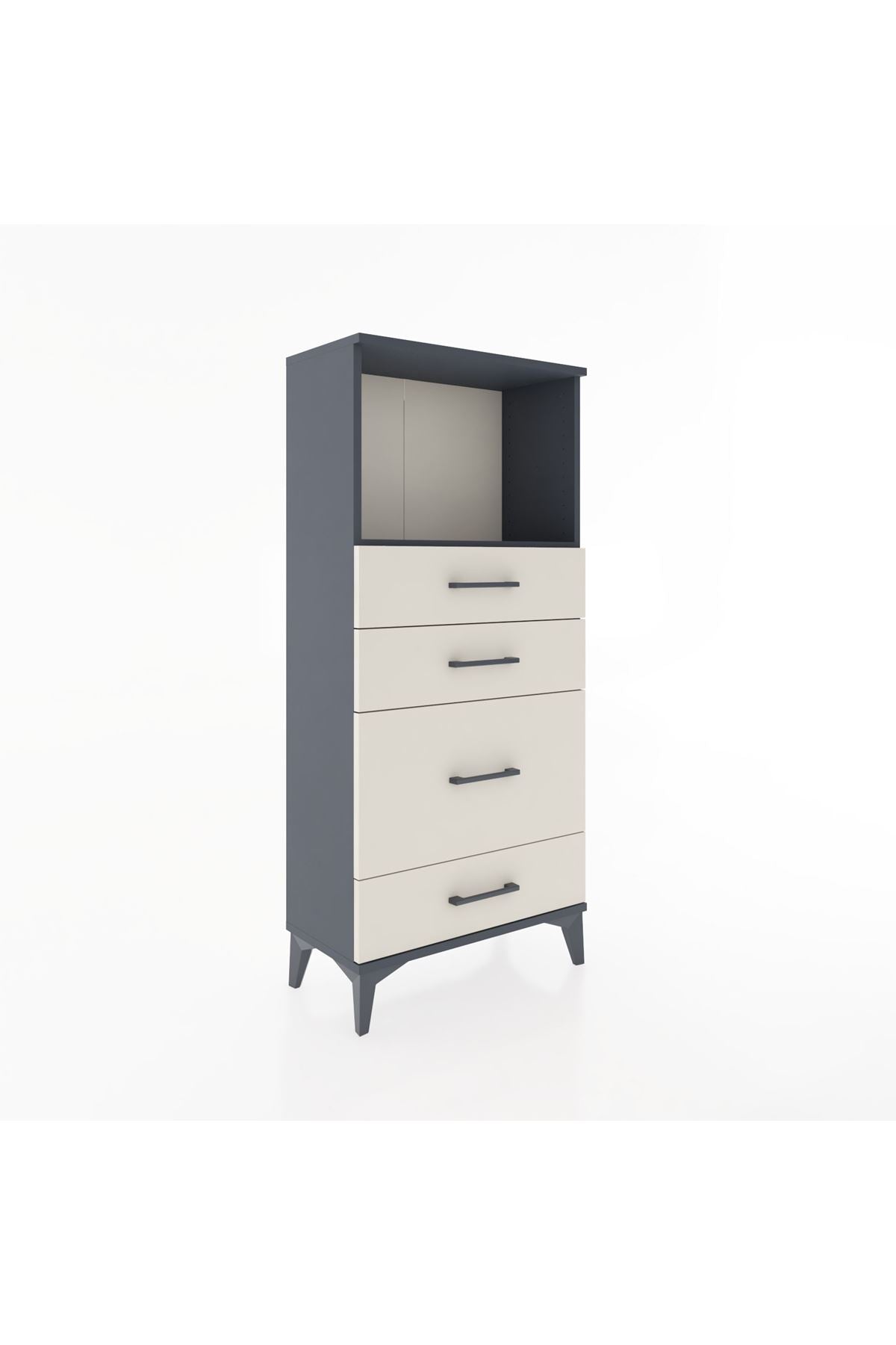 Hyperion Dolap Tek Raflı 4 Çekmeceli 60x44x134 - S50M017V4B