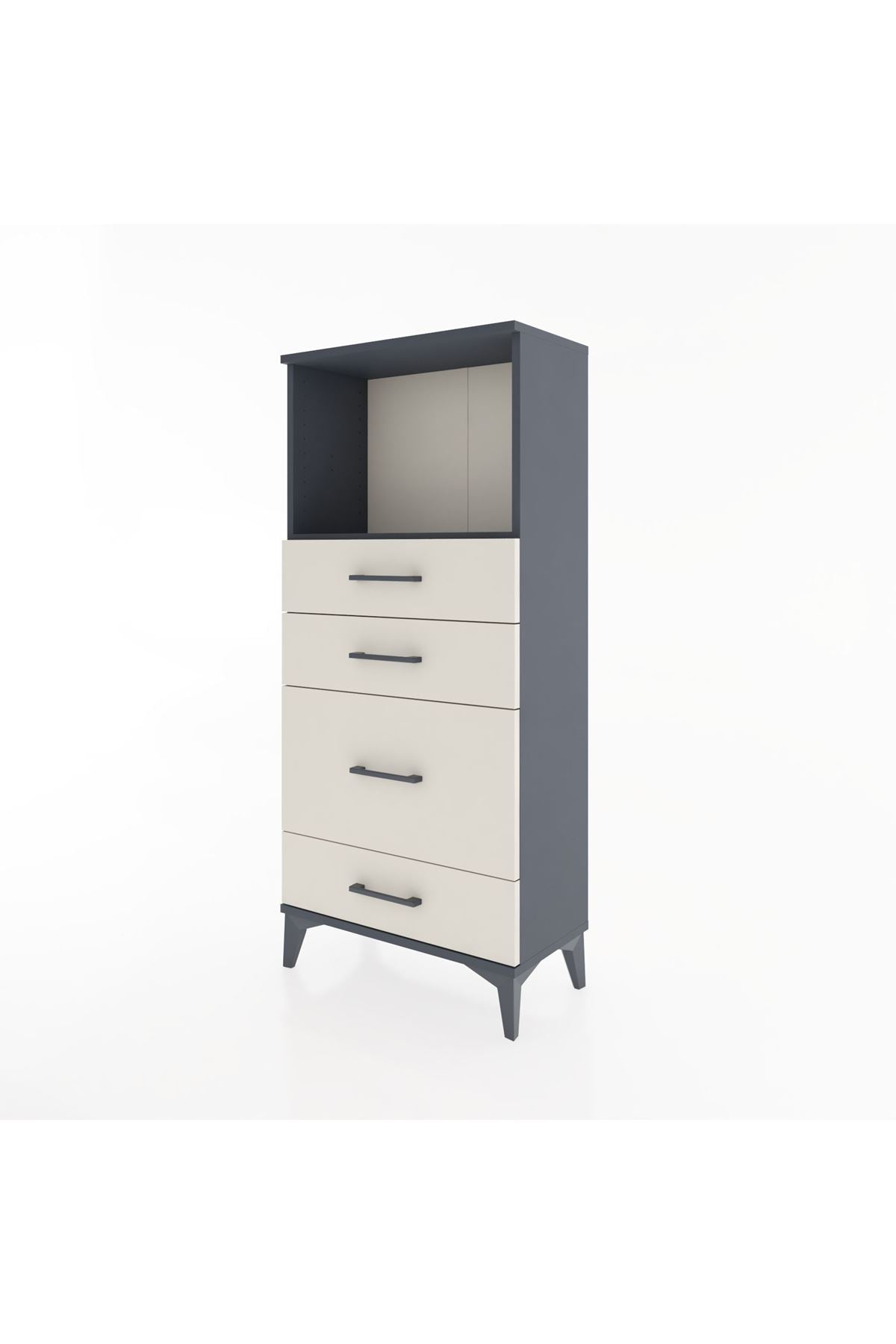 Hyperion Dolap Tek Raflı 4 Çekmeceli 60x44x134 - S50M017V4B