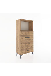 Hyperion Dolap Tek Raflı 4 Çekmeceli 60x44x134 - S50M017V9B
