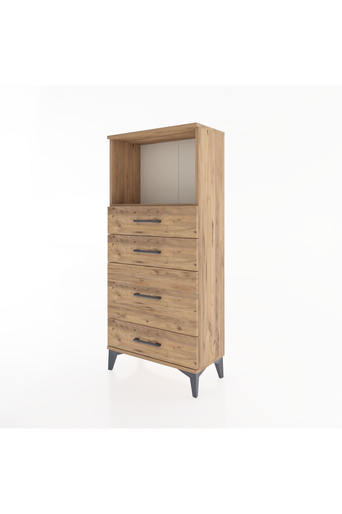 Hyperion Dolap Tek Raflı 4 Çekmeceli 60x44x134 - S50M017V9B