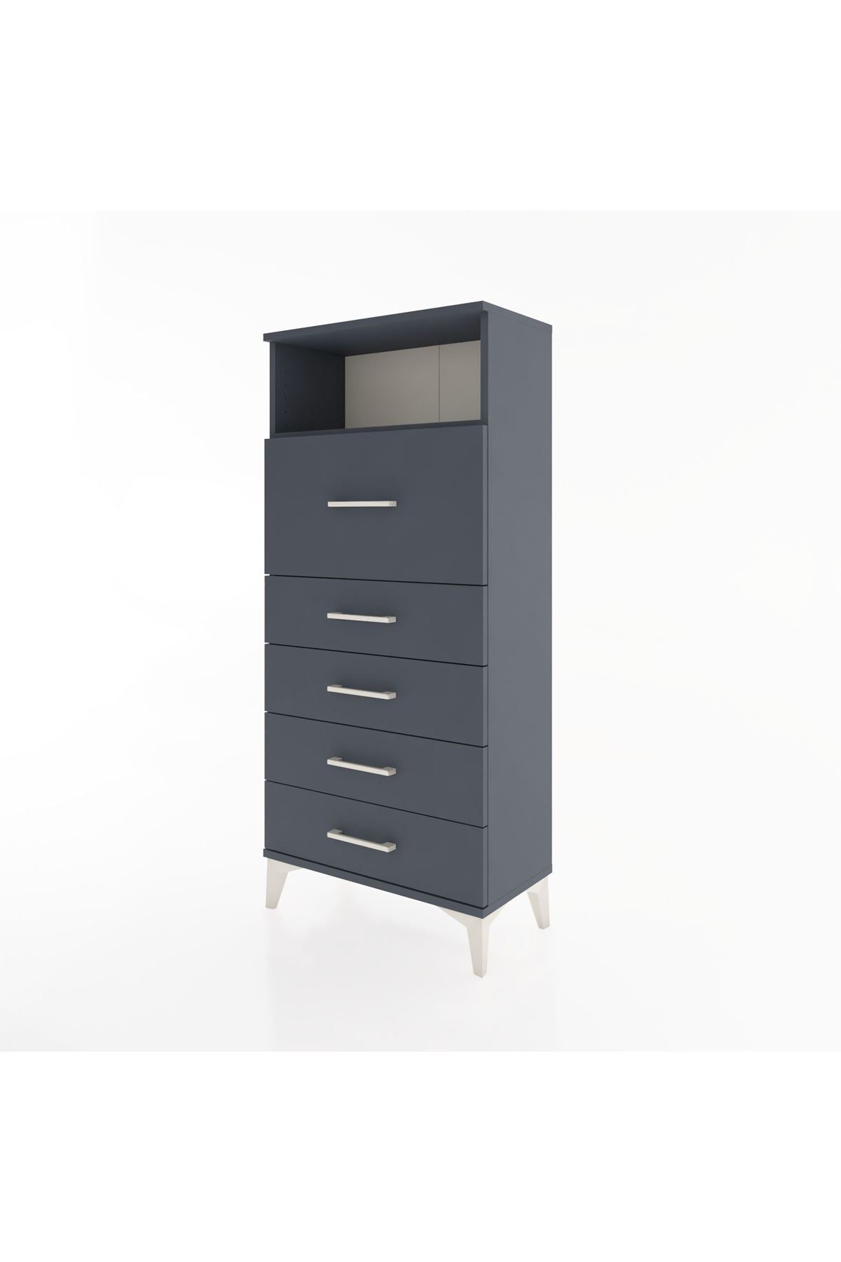 Hyperion Dolap Tek Raflı 5 Çekmeceli 60x44x134 - S50M019V5B