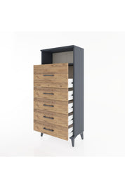 Hyperion Dolap Tek Raflı 5 Çekmeceli 60x44x134 - S50M019V6B